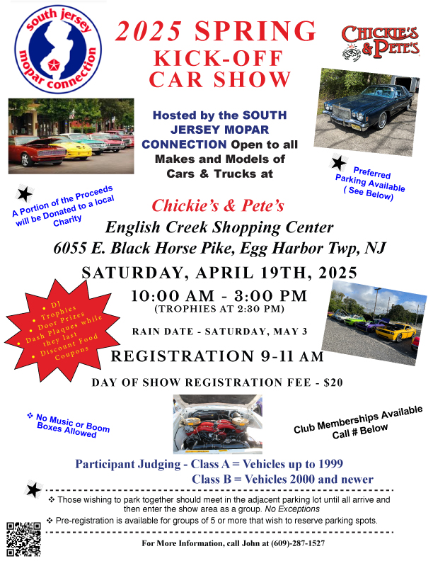 south jersey mopar connection spring kick-off flyer