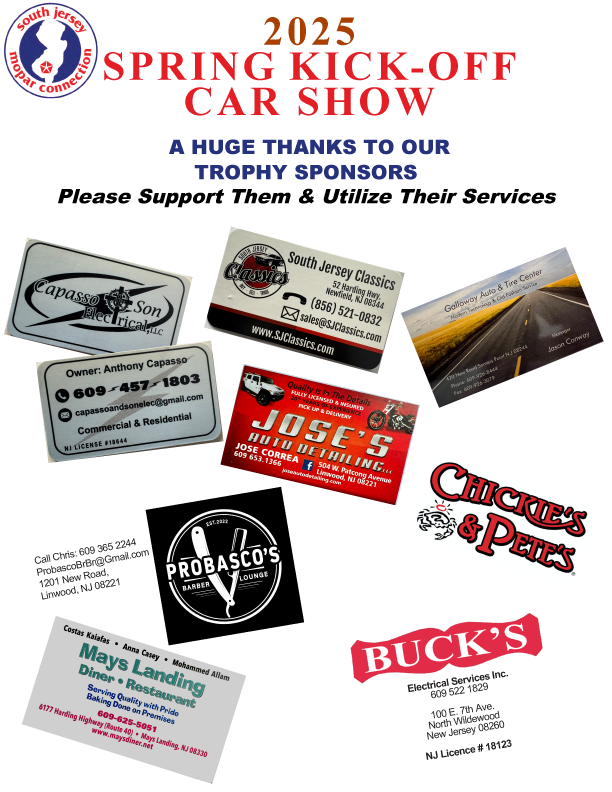 south jersey mopar connection spring kick-off flyer
