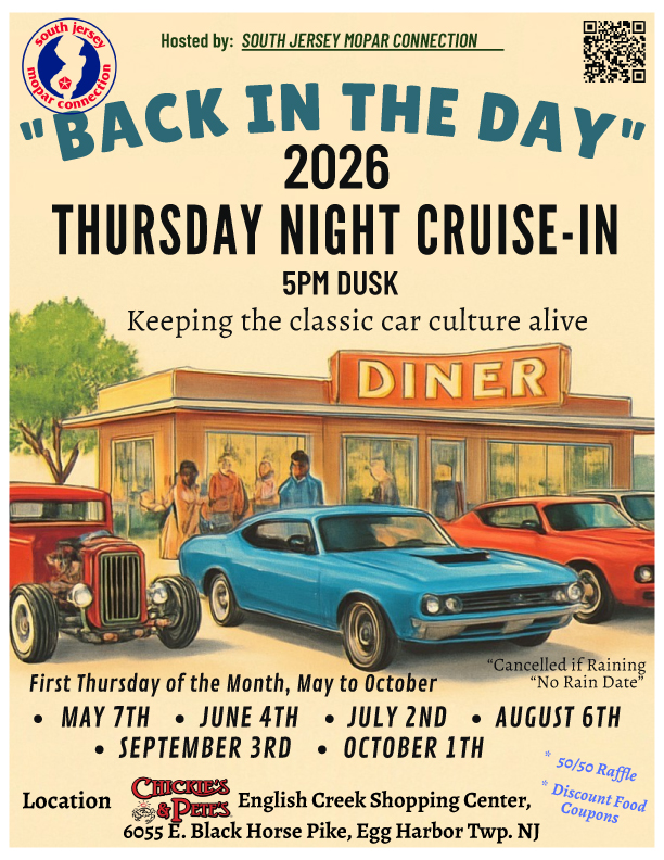 south jersey mopar connection cruise-in flyer